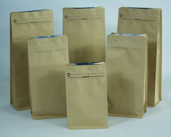 100% Biodegradable Kraft PLA bag stand up pouch  with window Candy food bags Leisure food bags Rice paper bags Tea bags