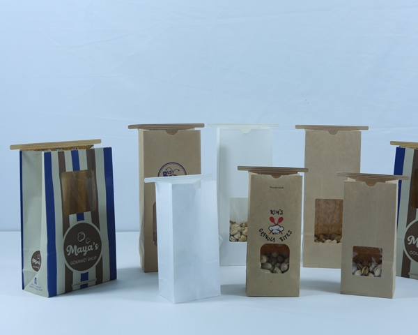 Kraft paper square bottom zipper bags coffee bags flat bottom bags Dodgy bags Side gusset bags